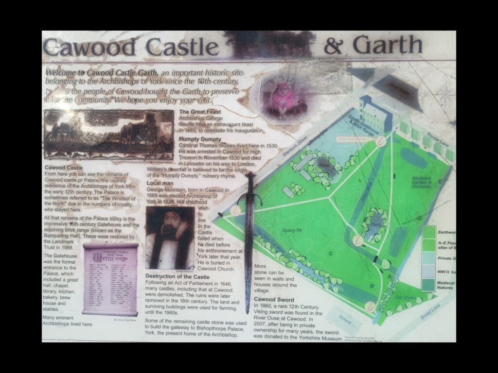 Cawood Castle sign